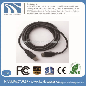Kuyia Brand prix d&#39;usine noir usb 2.0 3.0 aux extension cable 3m 5m 10m